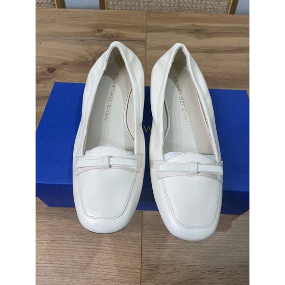 Stuart Weitzman Tully Loafer Seashell Lacquered Nappa Size 6.5 NIB Ballet Flat - Picture 6 of 14